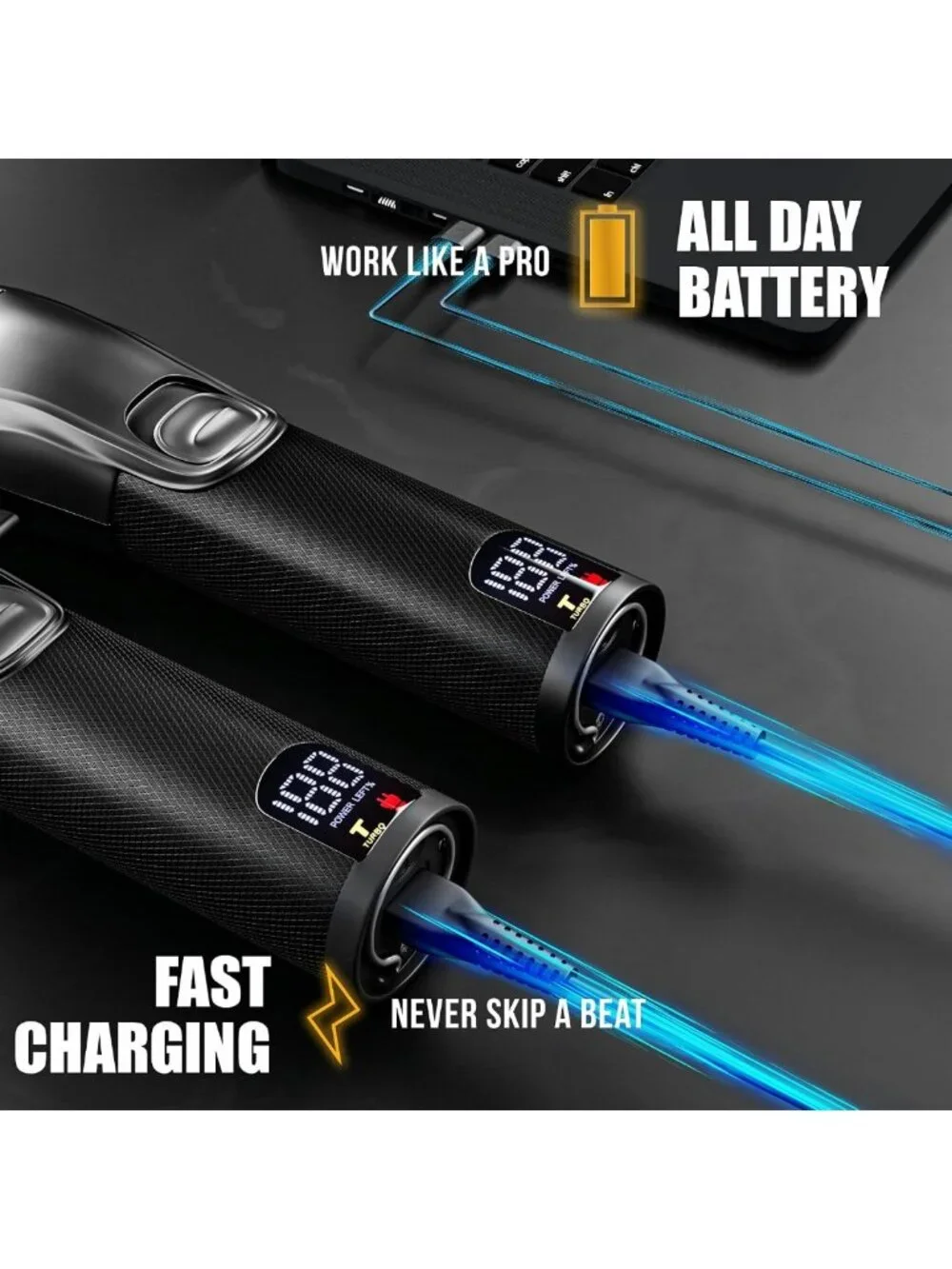 Professional Hair Clippers & Trimmer Set for Men - Cordless Barber Haircut Kit